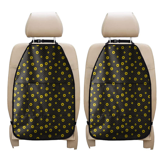 Polka Dot Sunflower Pattern Print Car Seat Organizers
