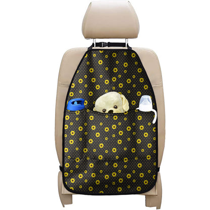 Polka Dot Sunflower Pattern Print Car Seat Organizers