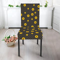 Polka Dot Sunflower Pattern Print Dining Chair Slipcover