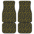 Polka Dot Sunflower Pattern Print Front and Back Car Floor Mats