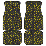 Polka Dot Sunflower Pattern Print Front and Back Car Floor Mats