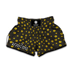 Polka Dot Sunflower Pattern Print Muay Thai Boxing Shorts