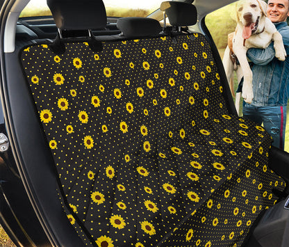 Polka Dot Sunflower Pattern Print Pet Car Back Seat Cover