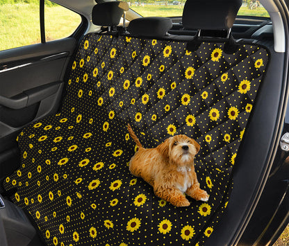 Polka Dot Sunflower Pattern Print Pet Car Back Seat Cover
