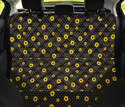 Polka Dot Sunflower Pattern Print Pet Car Back Seat Cover
