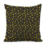 Polka Dot Sunflower Pattern Print Pillow Cover