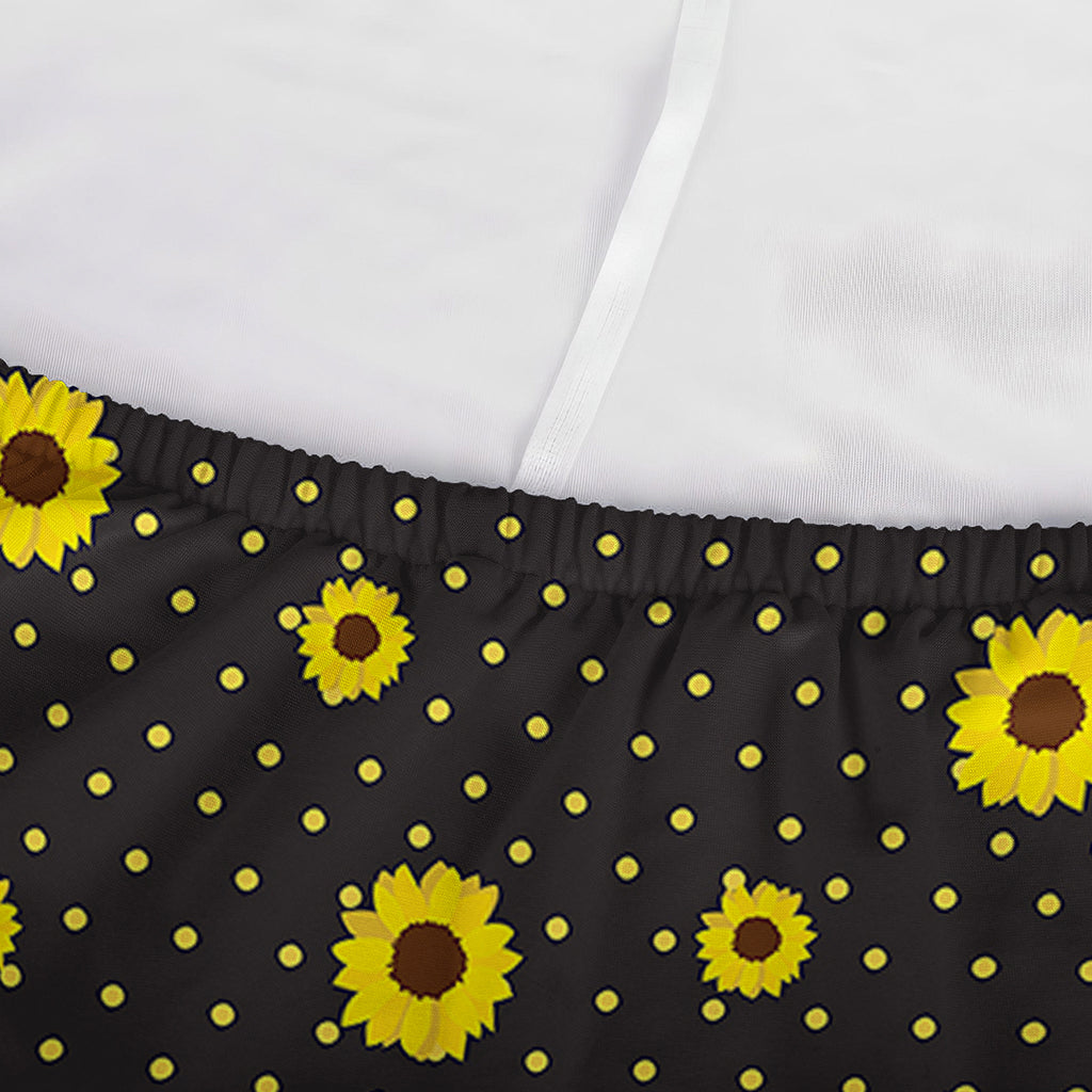 Polka Dot Sunflower Pattern Print Sofa Cover