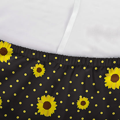 Polka Dot Sunflower Pattern Print Sofa Cover