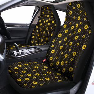 Polka Dot Sunflower Pattern Print Universal Fit Car Seat Covers