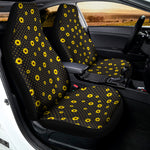 Polka Dot Sunflower Pattern Print Universal Fit Car Seat Covers