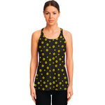 Polka Dot Sunflower Pattern Print Women's Racerback Tank Top