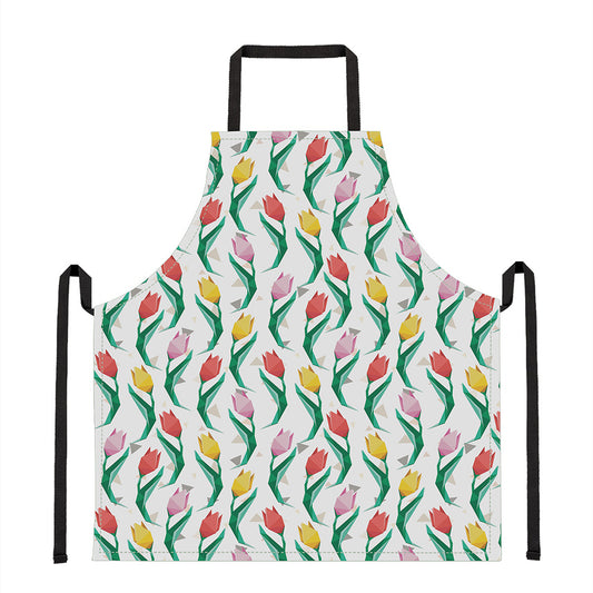 Polygon Tulip Pattern Print Apron