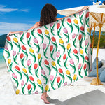 Polygon Tulip Pattern Print Beach Sarong Wrap
