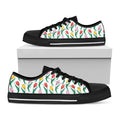 Polygon Tulip Pattern Print Black Low Top Sneakers