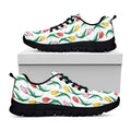 Polygon Tulip Pattern Print Black Running Shoes