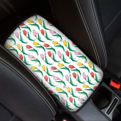 Polygon Tulip Pattern Print Car Center Console Cover