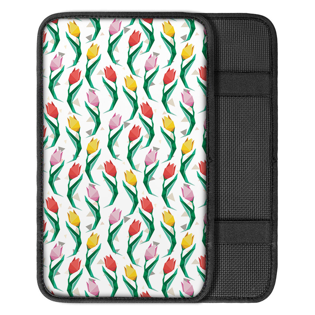 Polygon Tulip Pattern Print Car Center Console Cover