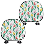 Polygon Tulip Pattern Print Car Headrest Covers