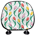 Polygon Tulip Pattern Print Car Headrest Covers