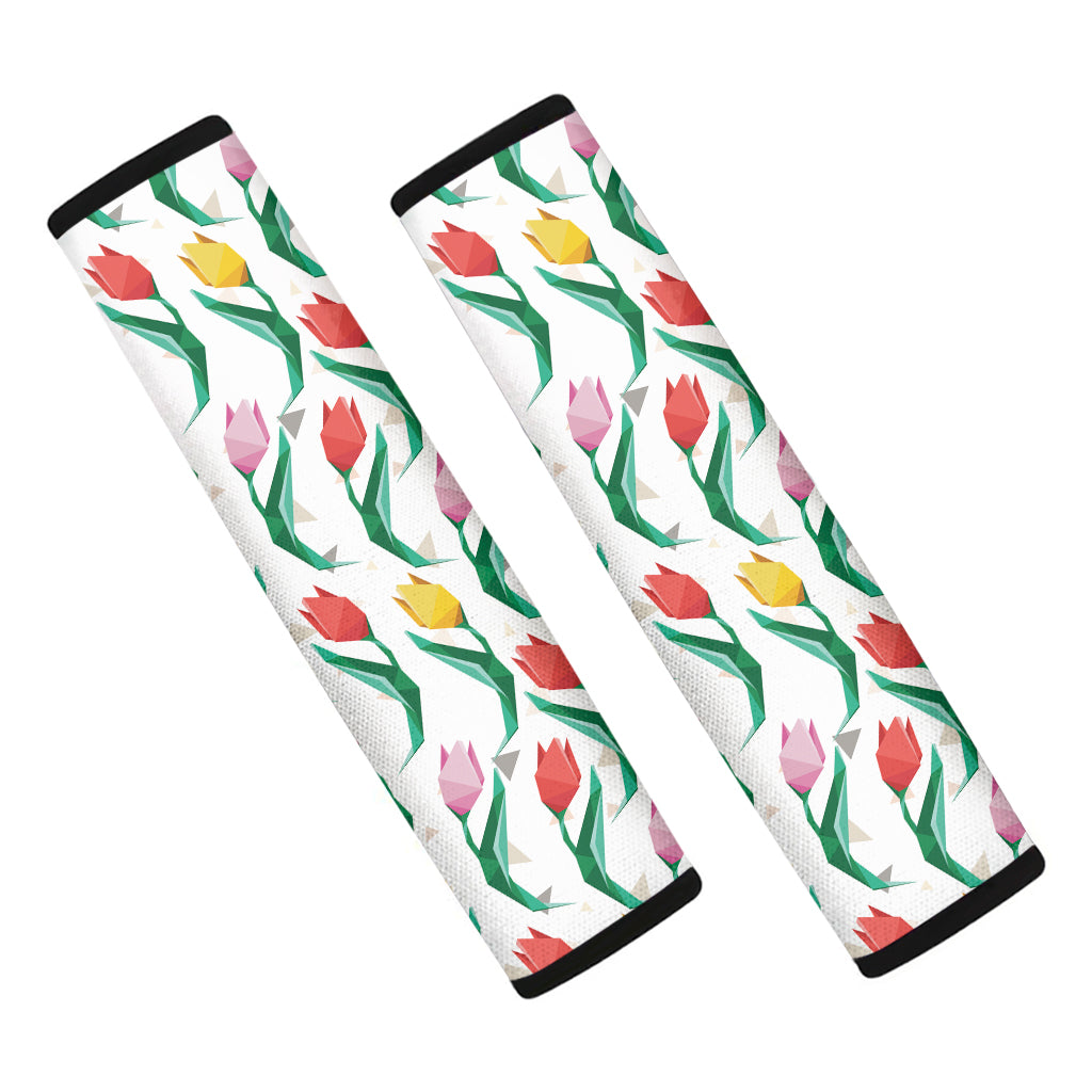 Polygon Tulip Pattern Print Car Seat Belt Covers