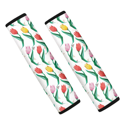 Polygon Tulip Pattern Print Car Seat Belt Covers