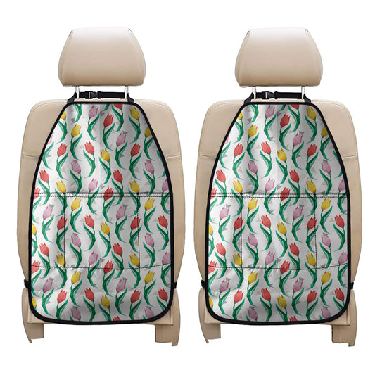 Polygon Tulip Pattern Print Car Seat Organizers