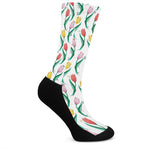 Polygon Tulip Pattern Print Crew Socks