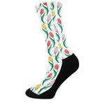 Polygon Tulip Pattern Print Crew Socks