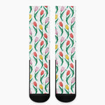Polygon Tulip Pattern Print Crew Socks