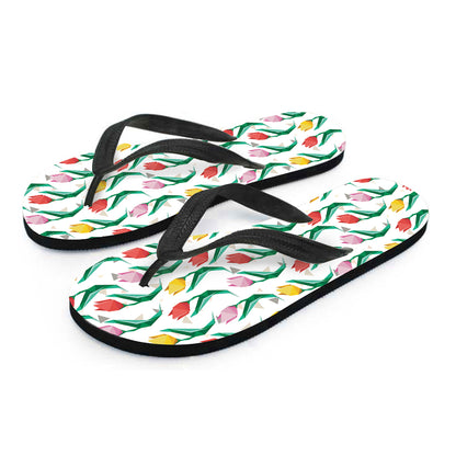 Polygon Tulip Pattern Print Flip Flops