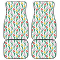 Polygon Tulip Pattern Print Front and Back Car Floor Mats