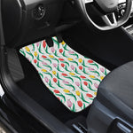 Polygon Tulip Pattern Print Front and Back Car Floor Mats