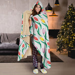 Polygon Tulip Pattern Print Hooded Blanket