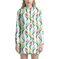 Polygon Tulip Pattern Print Pullover Hoodie Dress