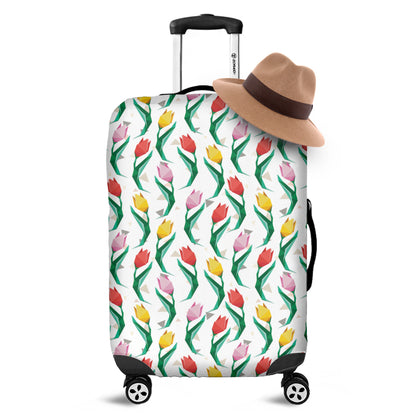 Polygon Tulip Pattern Print Luggage Cover