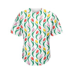 Polygon Tulip Pattern Print Men's Baseball Jersey