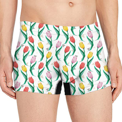 Polygon Tulip Pattern Print Men's Boxer Briefs