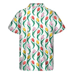 Polygon Tulip Pattern Print Men's Short Sleeve Shirt