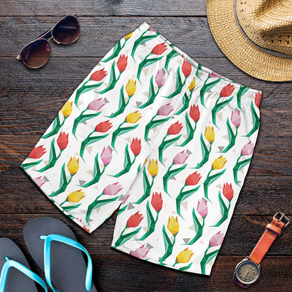 Polygon Tulip Pattern Print Men's Shorts