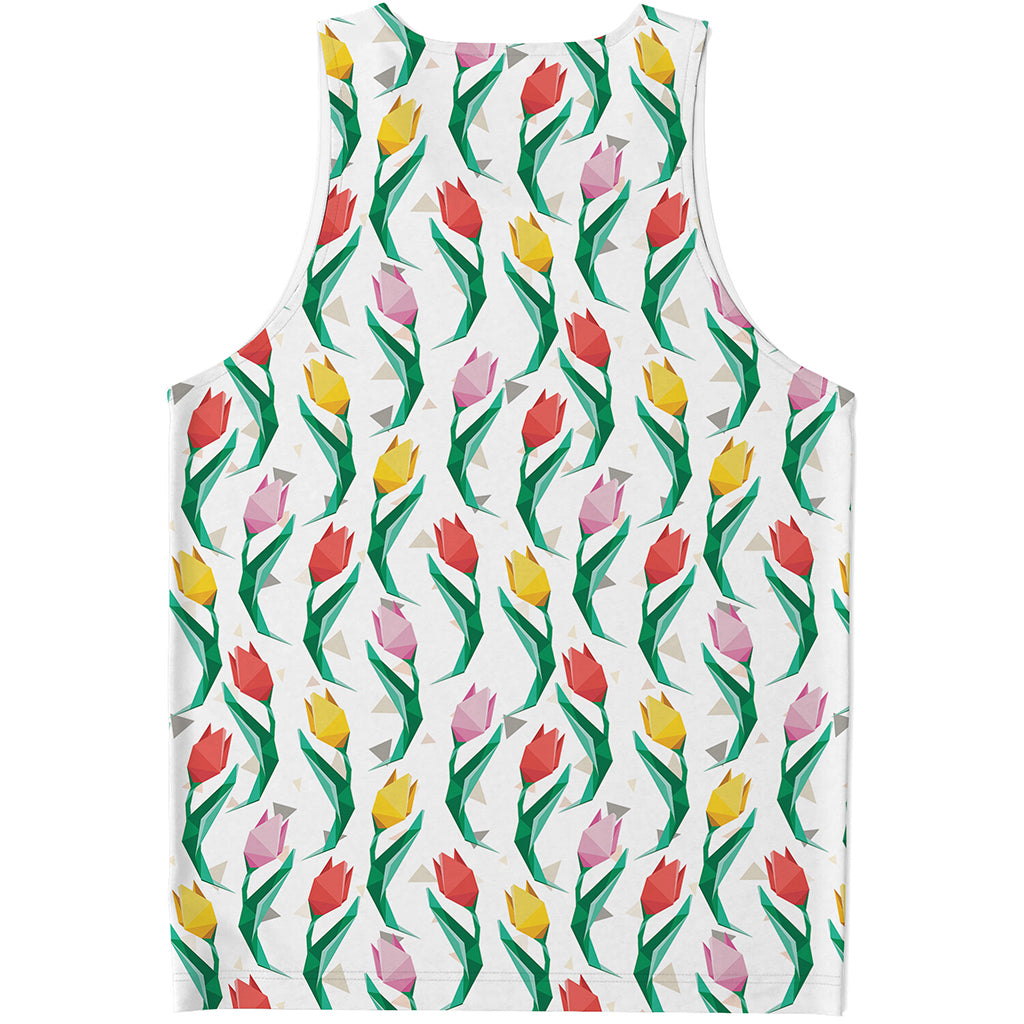 Polygon Tulip Pattern Print Men's Tank Top