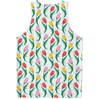Polygon Tulip Pattern Print Men's Tank Top