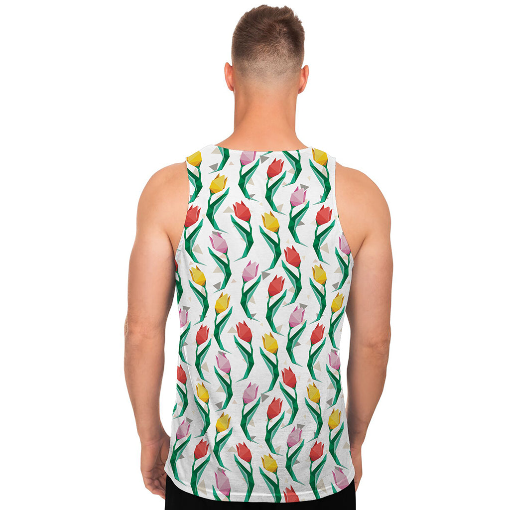 Polygon Tulip Pattern Print Men's Tank Top
