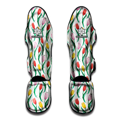 Polygon Tulip Pattern Print Muay Thai Shin Guard