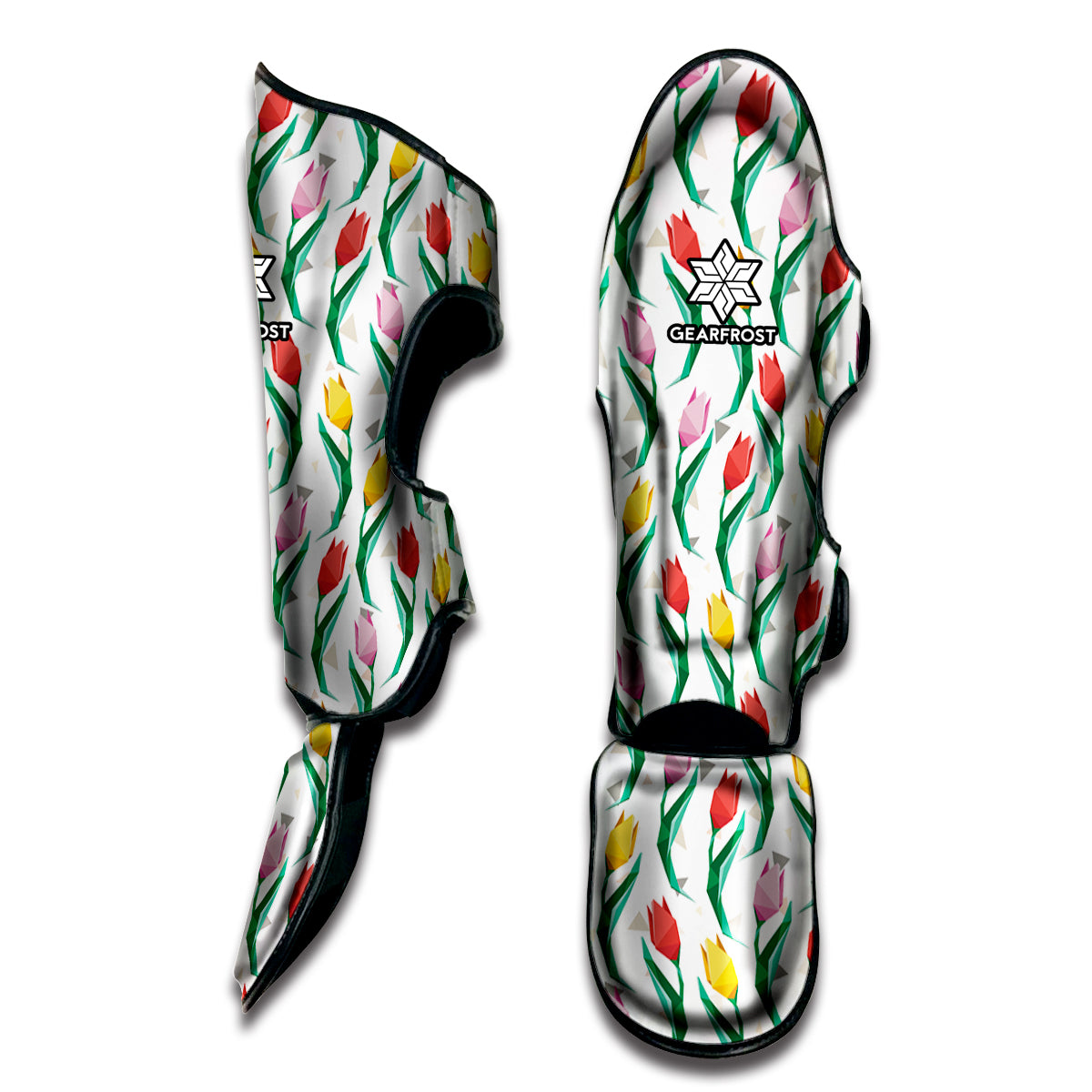 Polygon Tulip Pattern Print Muay Thai Shin Guard
