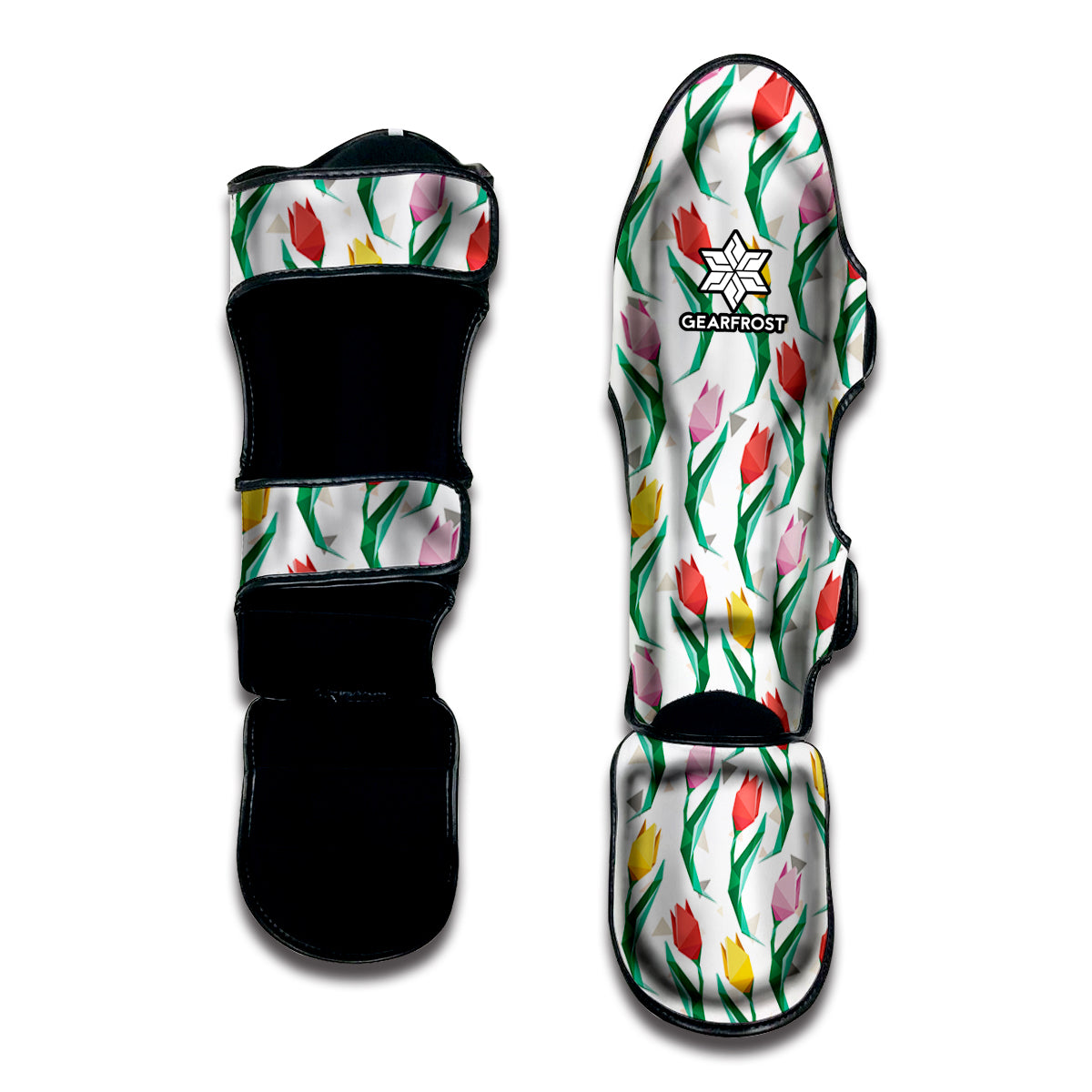 Polygon Tulip Pattern Print Muay Thai Shin Guard