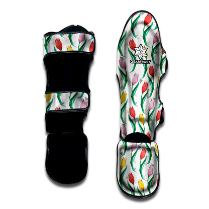 Polygon Tulip Pattern Print Muay Thai Shin Guard