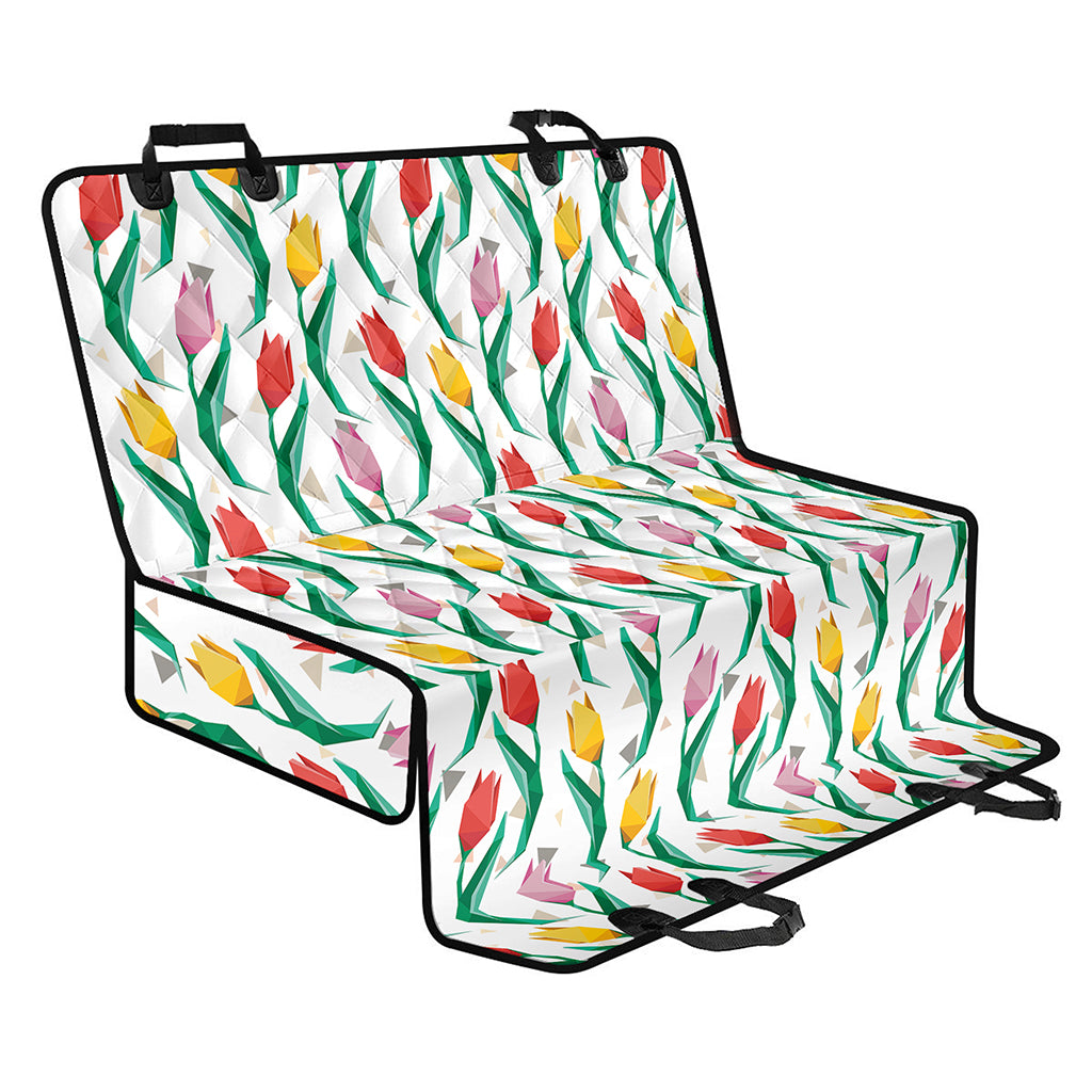 Polygon Tulip Pattern Print Pet Car Back Seat Cover
