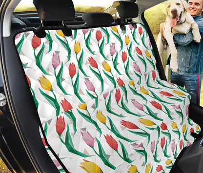 Polygon Tulip Pattern Print Pet Car Back Seat Cover