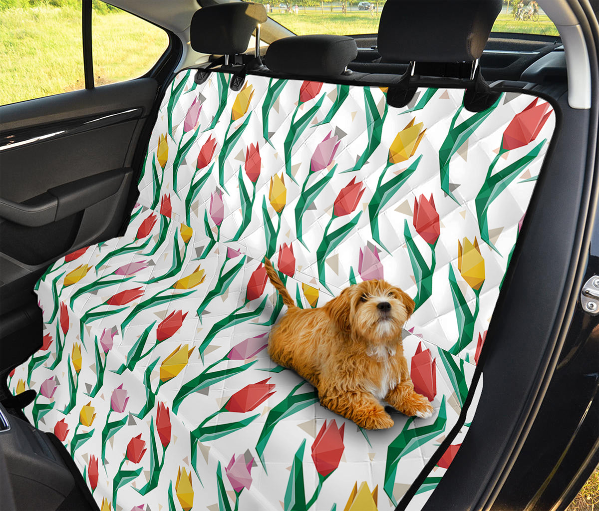 Polygon Tulip Pattern Print Pet Car Back Seat Cover