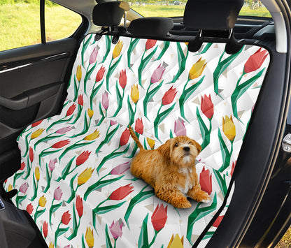 Polygon Tulip Pattern Print Pet Car Back Seat Cover